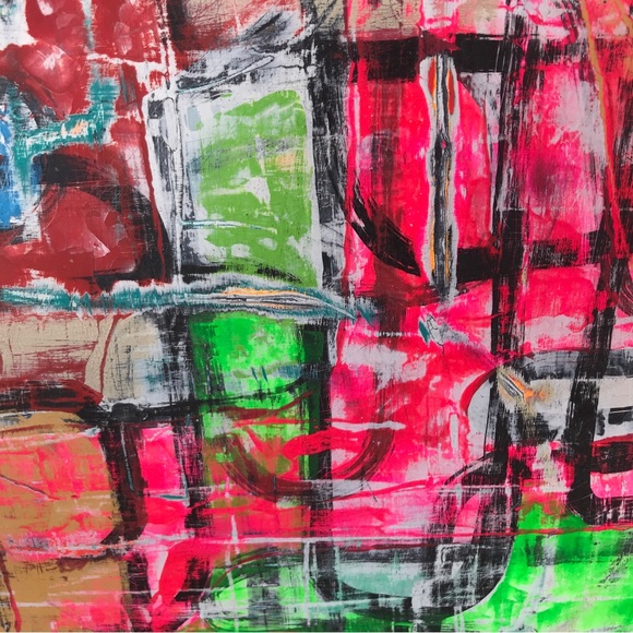 Colorful Textured Abstract Original Painting 20" x 16" - Picture 4 of 7